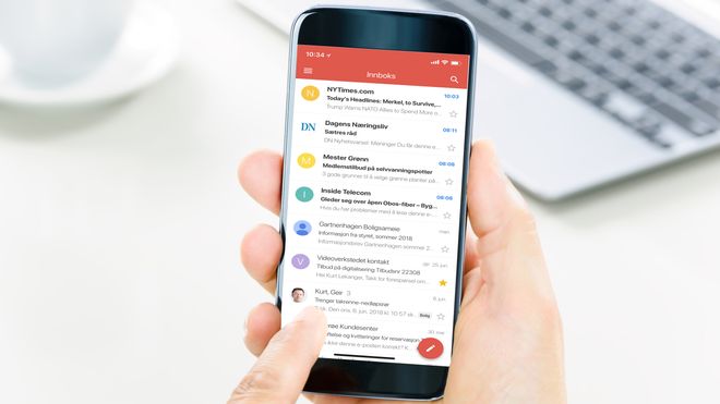 Gmail på en mobiltelefon