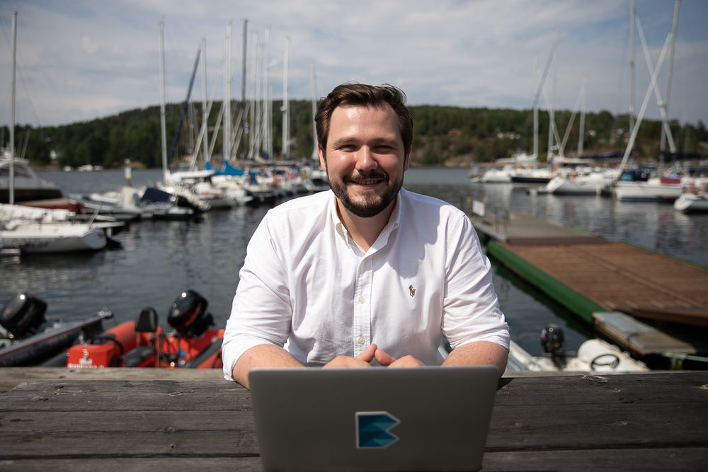 TILBAKE I SON: Michael McMillan har skotske aner (derav etternavnet). Nå kan han nyte fine sommerdager i Son, samtidig jobber han med en masteroppgave for politiet i Trondheim.