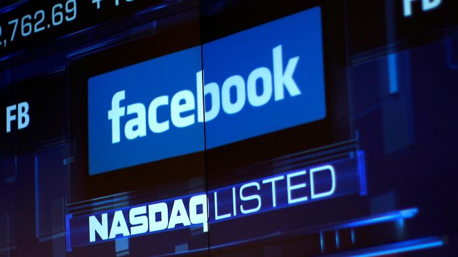 Facebook på Nasdaq-børsen.