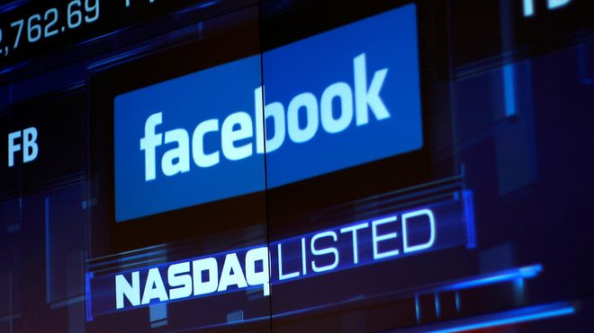 Facebook på Nasdaq-børsen.