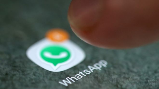 WhatsApp-ikon på en smartmobil.