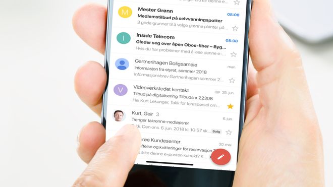 Gmail på en mobiltelefon