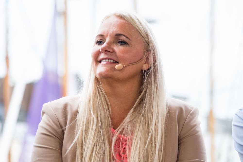 Mediepolitisk talsperson Åslaug Sem-Jacobsen (Sp). Bildet er tatt under Arendalsuka.