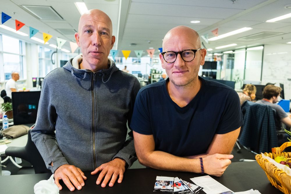 Produktsjef for Peil, Geir Larsen og utviklingsredaktør i VG, Ola Stenberg.