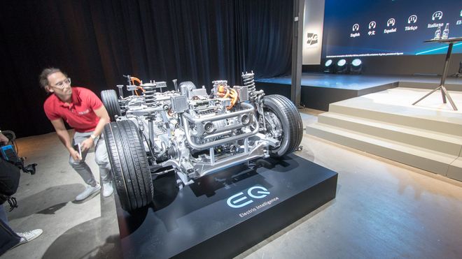 Understellet til Mercedes EQC.