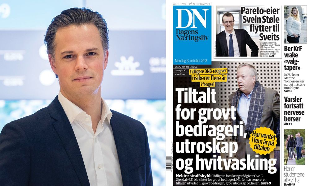 Informasjonsdirektør Even Westerveld i DNB reagerer på dette DN-oppslaget