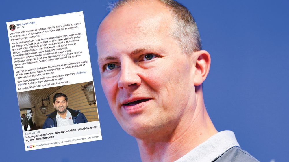 Ketil Solvik-Olsen lurer på om internett er fullt hos NRK.