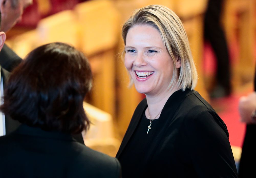 Sylvi Listhaug (Frp) under den høytidelige åpningen av Stortinget 2018 slipper snart sin nye bok, «Der andre tier». Foto: Lise Åserud / NTB scanpix