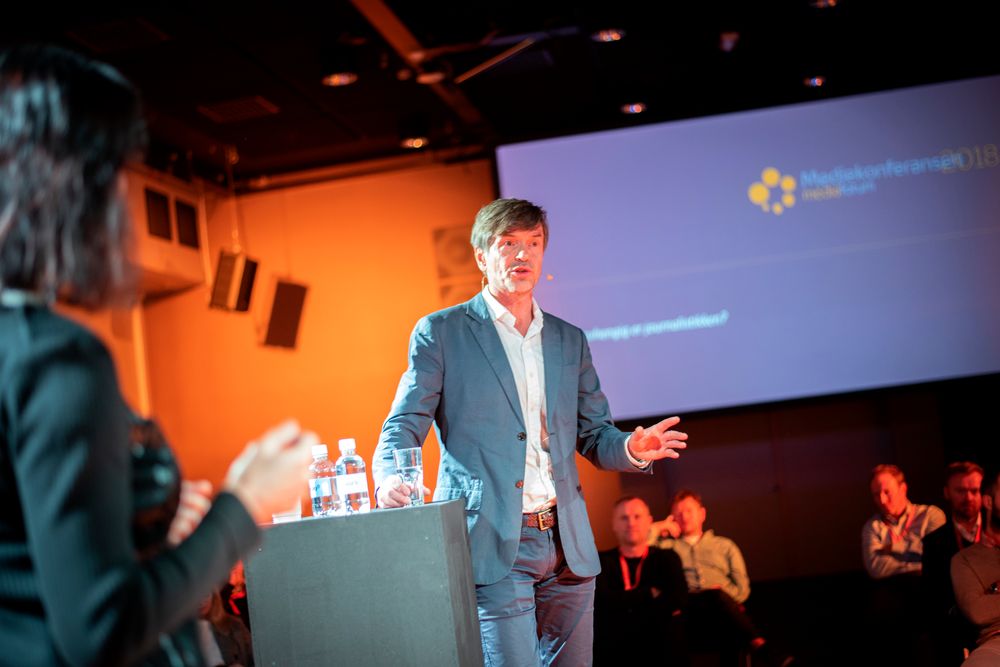 Sosiolog og samfunnsdebattant Kjetil Rolness i debatt under Mediekonferansen 26. oktober 2018.