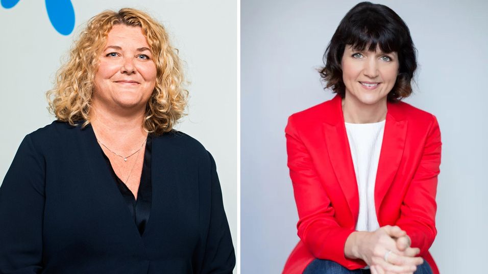 Finansdirektør Hanne Resch Brækken (til venstre) er konstituert som leder for Telenor Sverige, mens selskapet venter på sin nye sjef, Kaaren Hilsen - som har vært finansdirektør i Telenor Sverige tidligere.