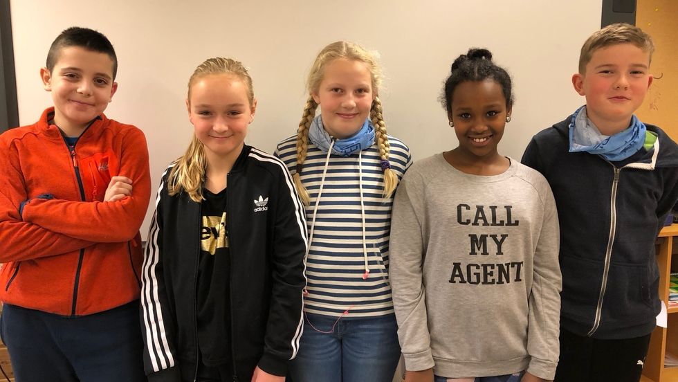 JOURNALISTAR: Samuel, Ella Malene, Emma, Arsema, og Sondre.