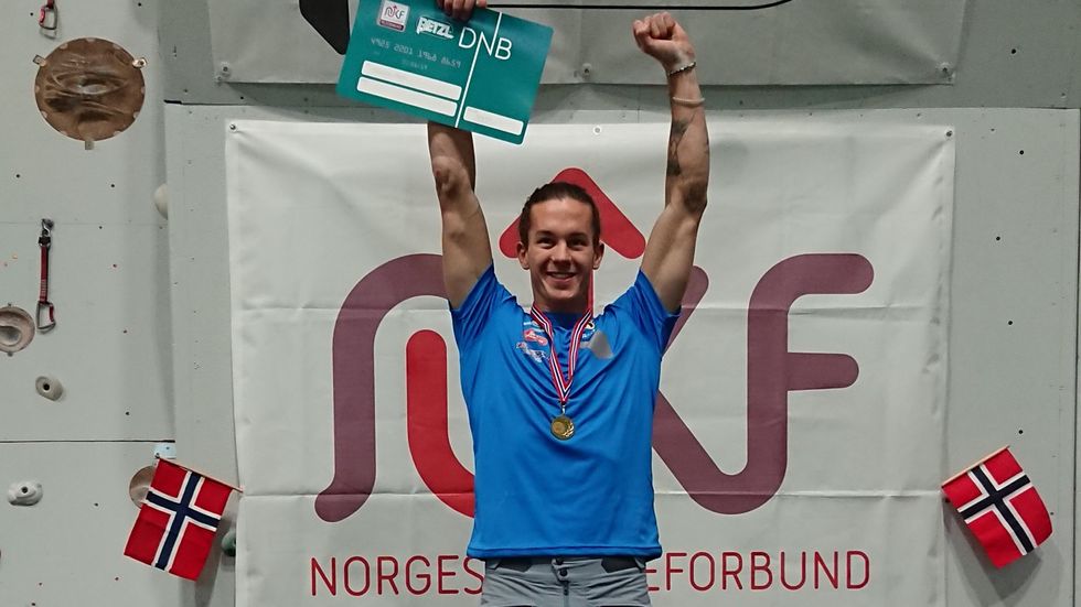 VINNAR: Nicolay fekk 1. plass i speedklatring.