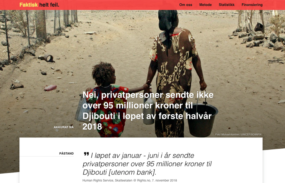 Faktisk sin faktasjekk av HRS.