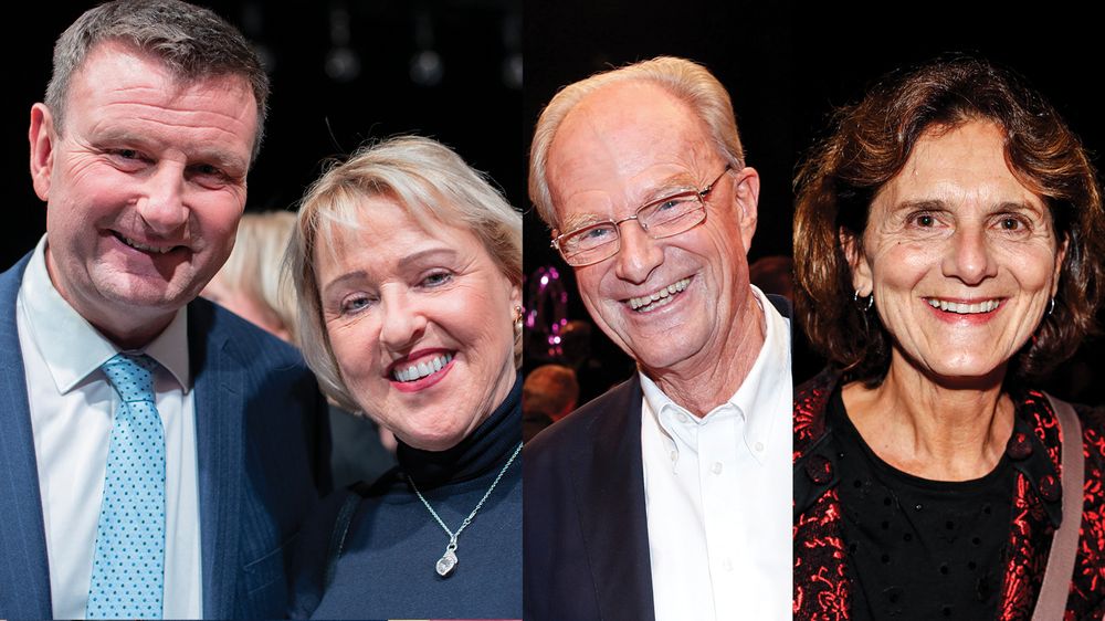 Jon Gelius, Grethe Gynnild-Johnsen, Einar Lunde og Sidsel Wold på NRK Dagsrevyens 60års-markering.