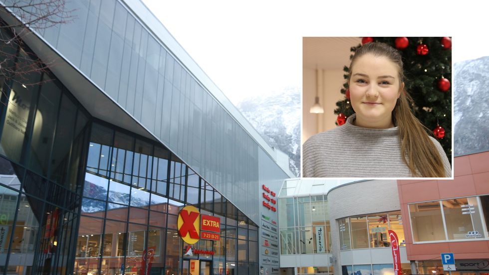 NEDGANG: Senterleiar Anna Margreta Rønning er fortvila over den negative handelsutviklinga ved Årdalsenteret.
