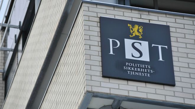 Skilt på bygget til Politiets sikkerhetstjeneste (PST) i Nydalen i Oslo