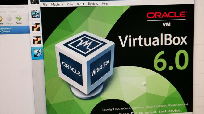 Oppstartsbildet til VirtualBox 6.0.