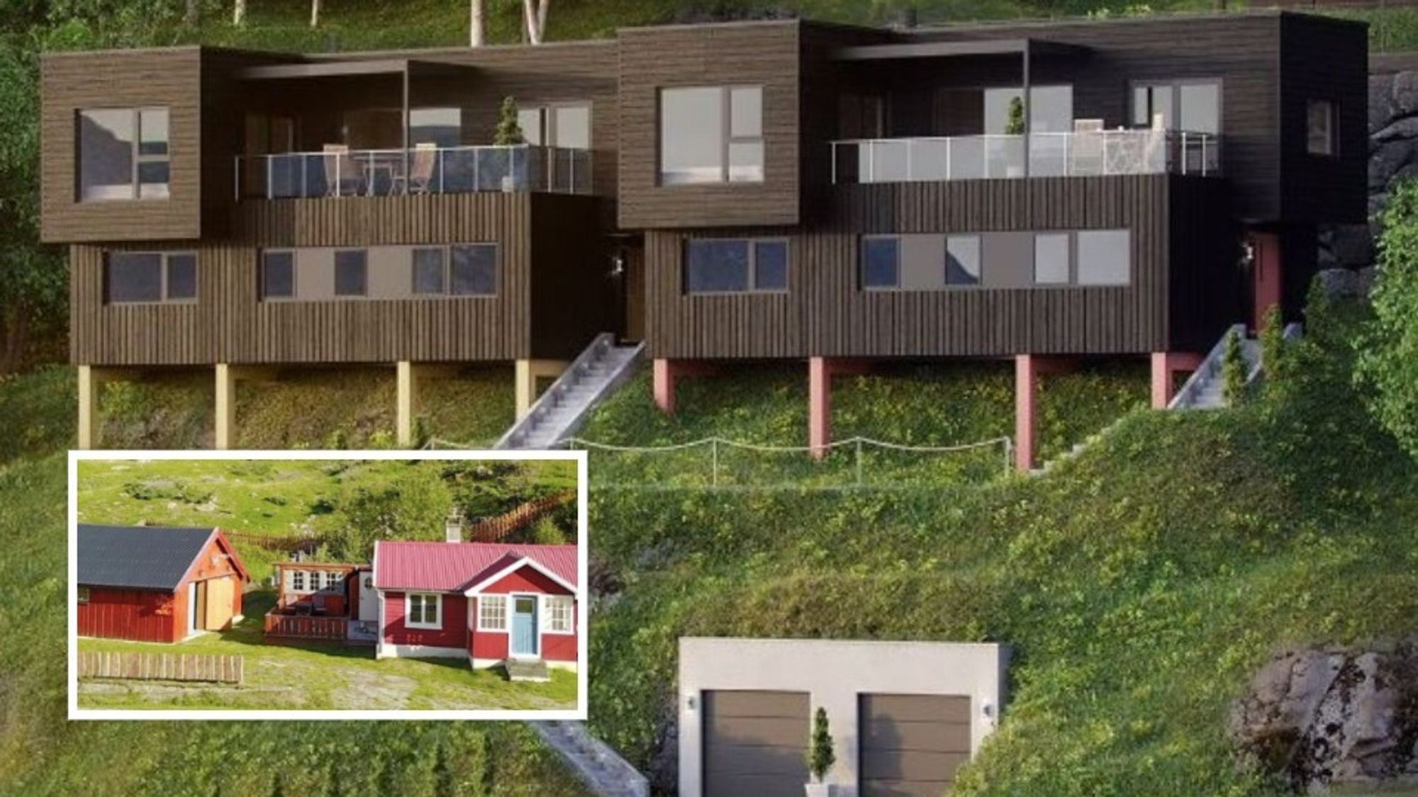 AURLAND OG LÆRDAL: Bustaden i Aurland har fjordutsikt og bustaden i Lærdal er omringa av vakker natur.