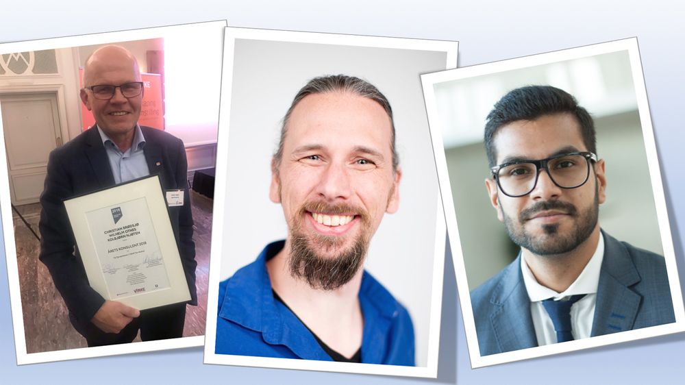 Disse tre er noen av Norges fremste konsulenter, og alle har det til felles å være nominert til fjorårets konsulentpris i regi av Dataforeningen. Fra venstre: Kolbjørn Njøten i Sogeti, Johannes Brodwall i Sopra Steria og Avjot Garcha Singh i Ernst & Young.