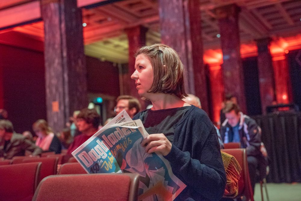 Utviklingsredaktør Cornelia Kristiansen i Morgenbladet under Dagbladet si 150-årsmarkering 19. januar i fjor. Ho var tidlegare sosiale medium-sjef i avisa.