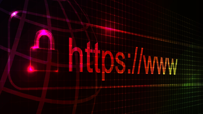 Adressefelt i nettleser hvor det er oppgitt en URL som starter med HTTPS.