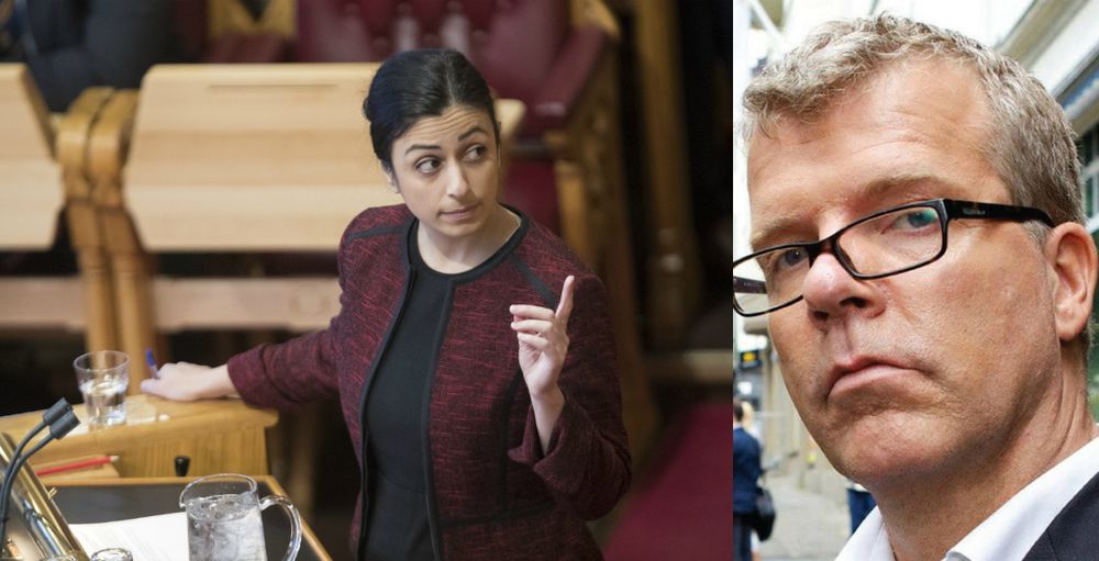 Arbeiderpartiets Hadia Tajik under debatt om regjeringsplattforma i Stortinget. Til høgre er journalist Jon Hustad.
