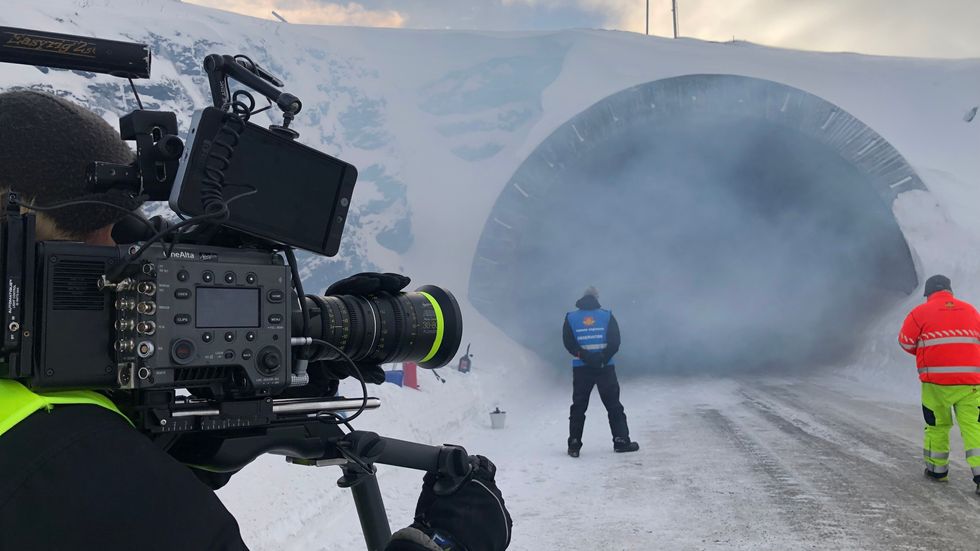 SKREMMANDE SCENARIO: I førre veke var Nordic Film Productions på Vikafjellet for å førebu filminga av spaningsthrillaren «Tunnelen».