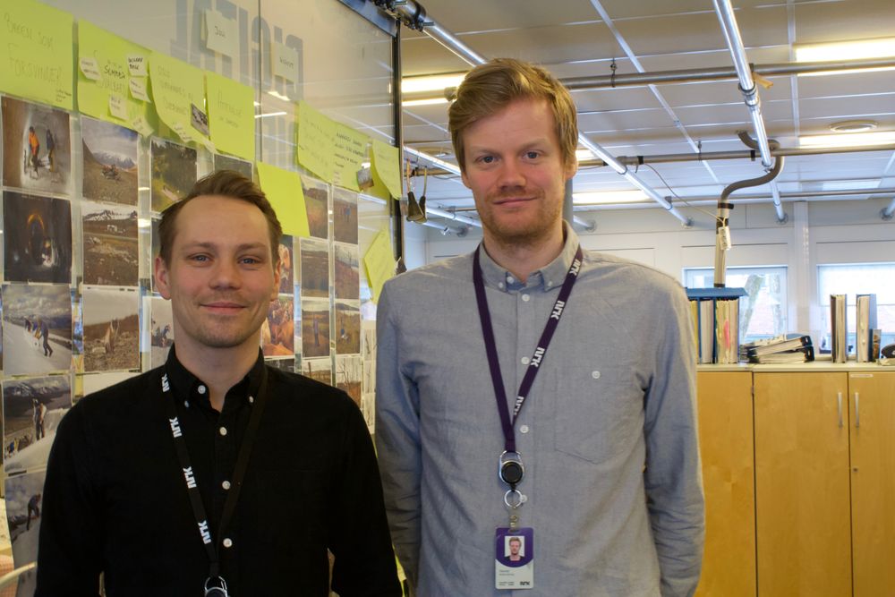 Kim Jansson, vaktsjef i digital historiefortelling og dokumentar i NRK, og journalist Mads Nyborg Støstad forteller om hvordan de jobber fram sine større xl-saker