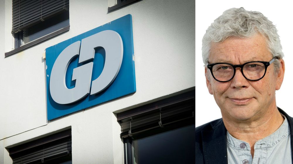 Gudbrandsdølen Dagningen i Lillehammer. Til høgre er ansvarleg redaktør Kristian Skullerud.