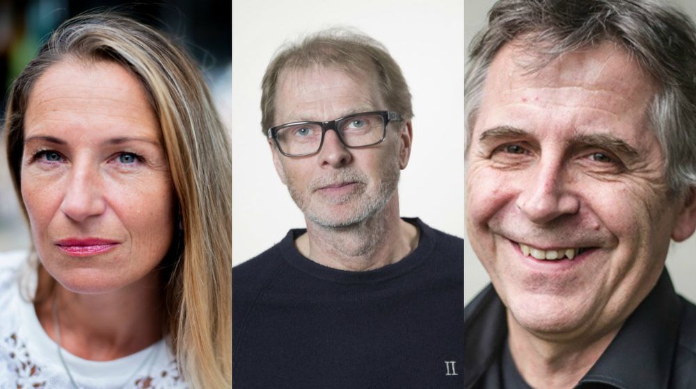 F.v.: Liv Ekeberg, Agderposten og Pressens Faglige Utvalg, Frode Bjerkestrand, kulturredaktør i Bergens Tidende, og Svein Brurås, professor ved Høgskulen i Volda.