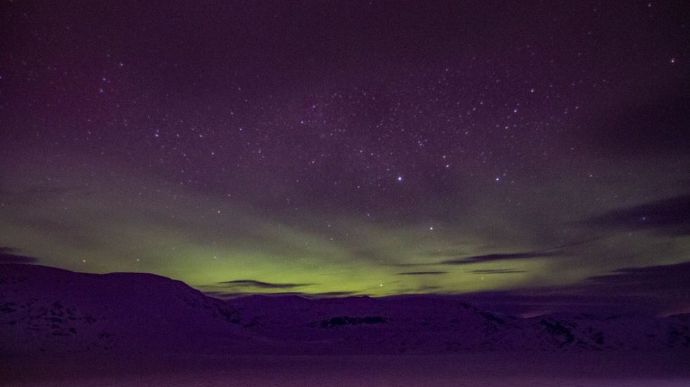 NORDLYS: Dette synet møtte Jhonny Svåi på Tyin ein sein vinterkveld.