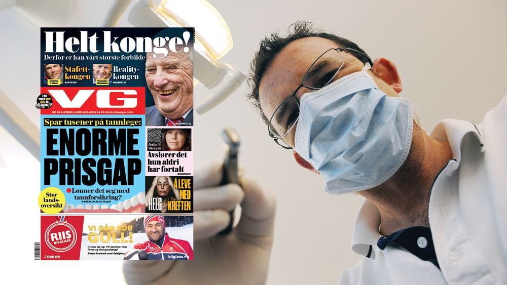 Slik så VG-fronten ut da de blåste opp saken om forskjeller i tannlegepriser.