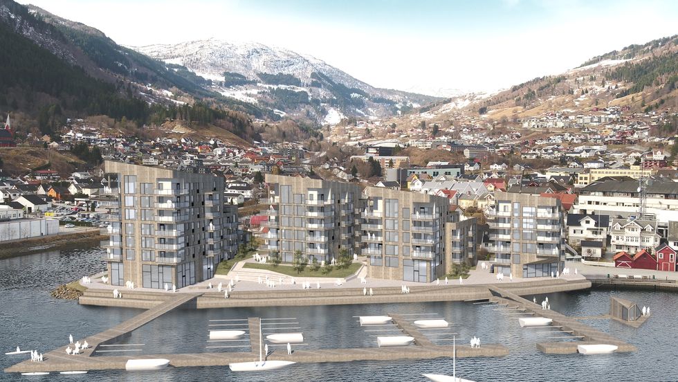 NYTT UTTRYKK: Arkitektkontoret 4B i Sogndal står bak dei nye teikiningane av Lerum Brygge. No er dei reviderte planane sende inn til kommunen for vurdering.