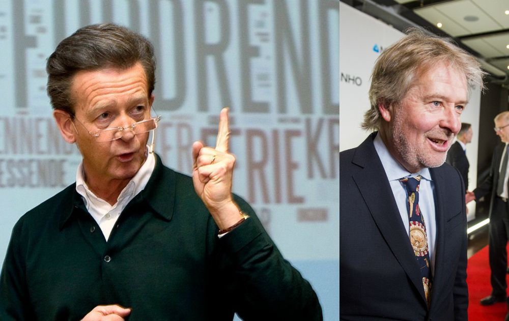 Hans Geelmuyden i Geelmuyden.Kiese. Til høgre er styreleiar og tidlegare sjefredaktør i VG, Torry Pedersen.