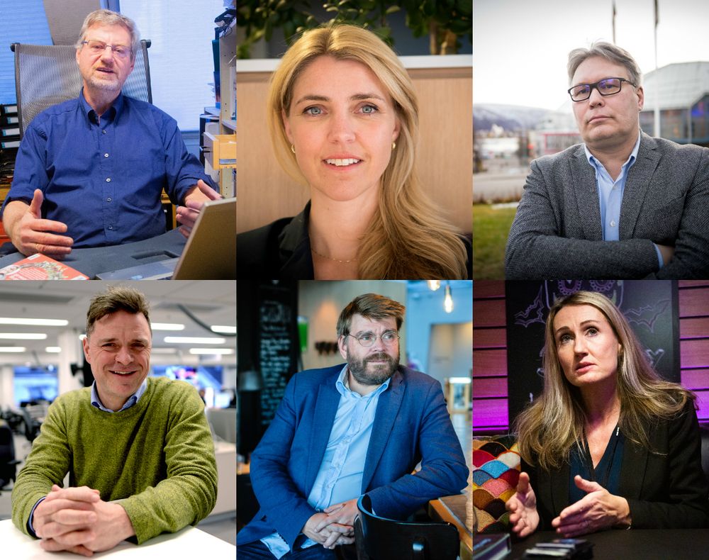 Magne Lerø (Dagens Perspektiv), Alexandra Beverfjord (Dagbladet), Skjalg Fjellheim (Nordlys), Espen Egil Hansen (Aftenposten), Sigvald Sveinbjørnsson (Bergensavisen) og Kirsti Husby (Adresseavisen).