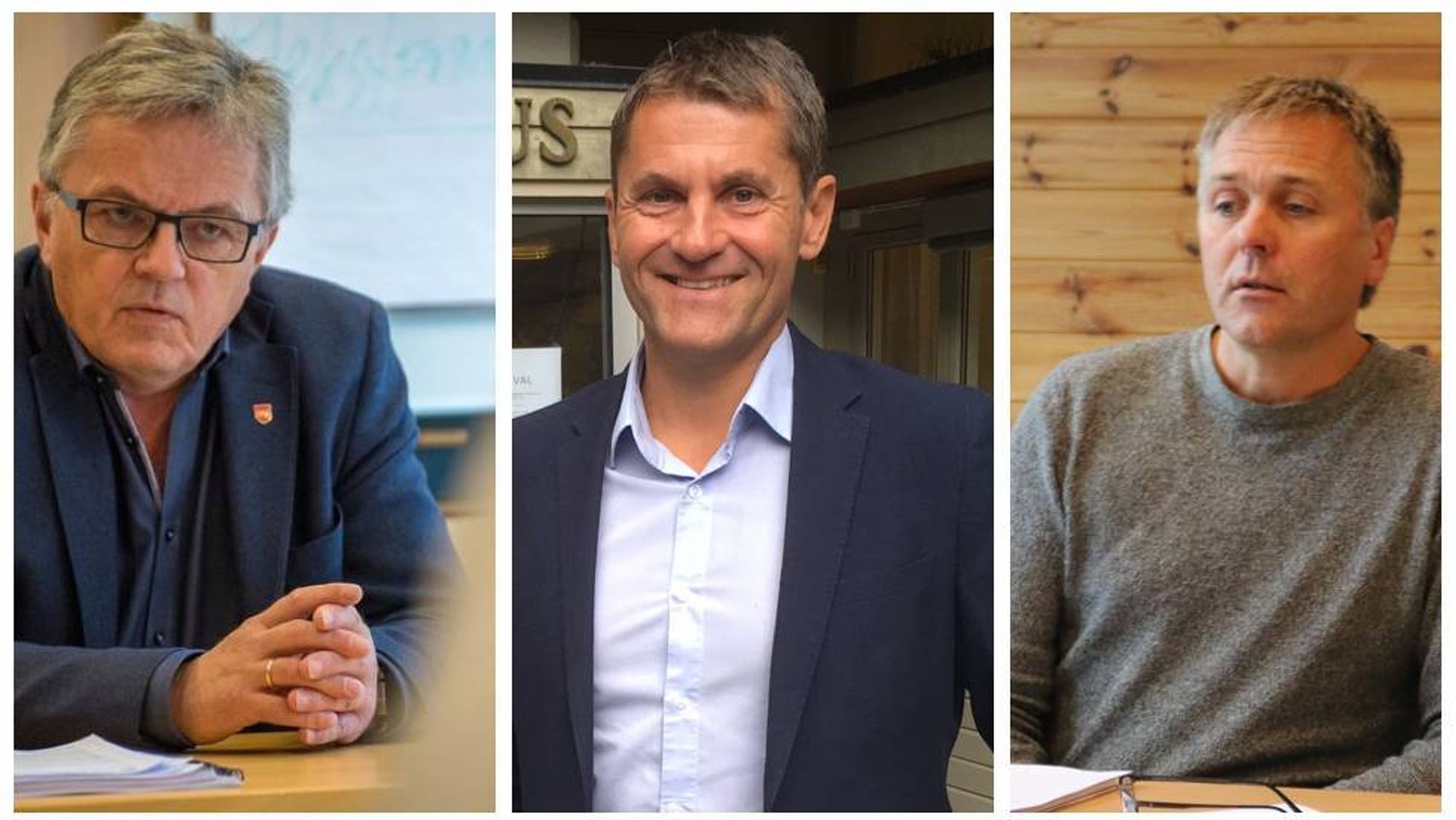 USEMJE: Rådmann i Lærdal Arne Johansen (midten) og rådmann i Aurland Steinar Søgaard (høgre) fortel om utfordringane dei tre kommunane står ovanfor dersom ÅLA-samarbeidet blir lagt på is.