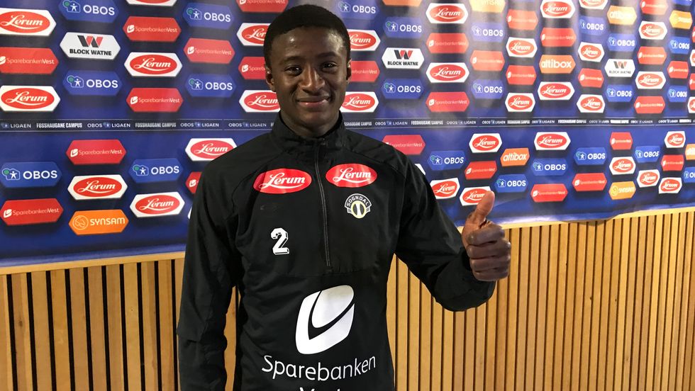 TOMMEL OPP: Alioune Badou Ndour var glad for å ha skåra i debuten, men skulle helst sett at laget fekk med seg tre poeng.