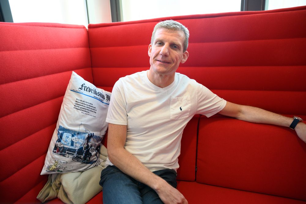 Jon Jacobsen, konstituert redaktør i Fredriksstad Blad. Foto: Erik Waatland.