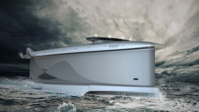 Norsk autonomt skip med vindkraft nominert til gjev pris i Tyskland