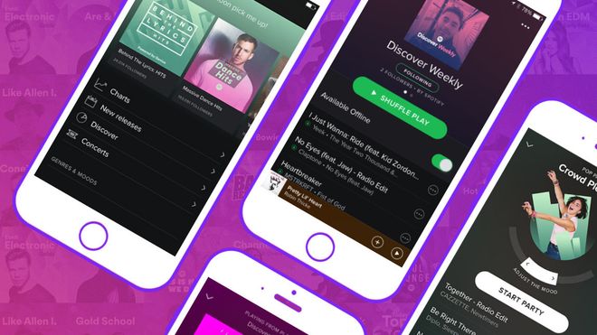 Spotify på iPhone-skjermer. Faksimile/illustrasjonsfoto