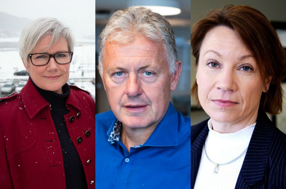 Redaktør Marit Kalgraf i Vestnytt og Askøyværingen, sjefredaktør Gunnar Stavrum i Nettavisen og redaktør Kjersti Sortland i Budstikka.