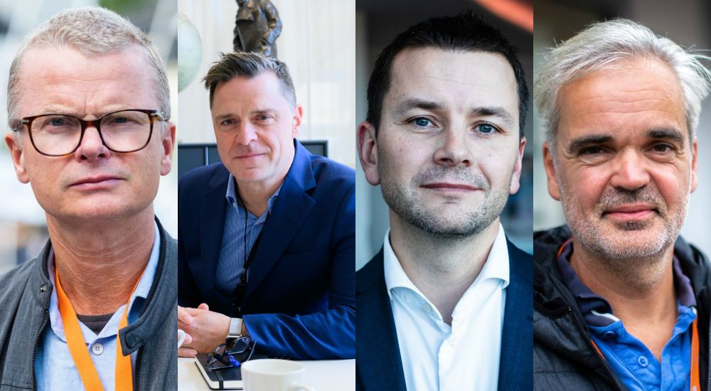 Lars Helle, sjefredaktør i Stavanger Aftenblad, Sjefredaktør Espen Egil Hansen i Aftenposten, Øyulf Hjertenes, sjefredaktør i Bergens Tidende og Eivind Ljøstad, sjefredaktør i Fædrelandsvennen.