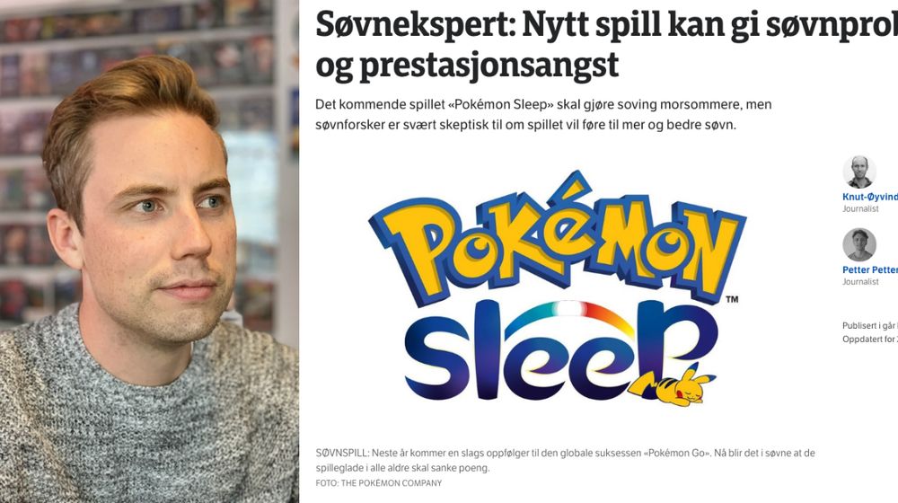 Audum Rodem, redaksjonssjef i Gamer.no. Til høgre er skjermdump av NRK-artikkelen.