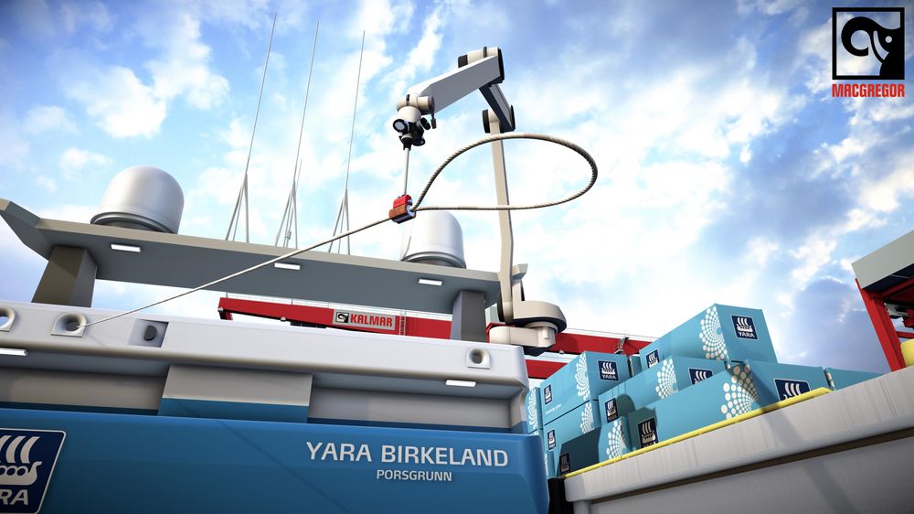 MacGregor i Kristiansand og Arendal skulle opprinnelig utvikle en robot for montering av bygningsplater. Det første kommersielle produktet blir i stedet en fortøyningsrobot.