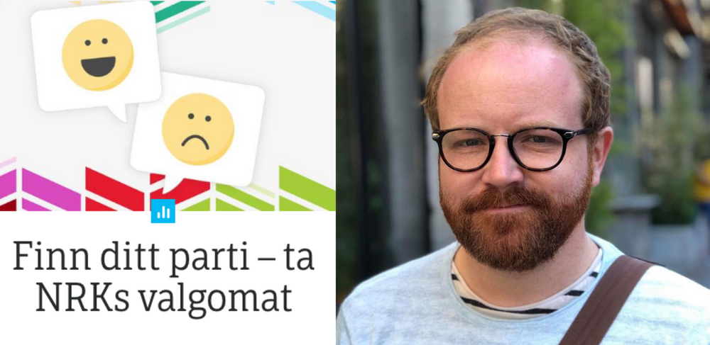 Hans Cosson-Eide er politisk journalist til vanlig - og fungerer nå som NRKs valgomatsjef . Foto: Privat/NRK