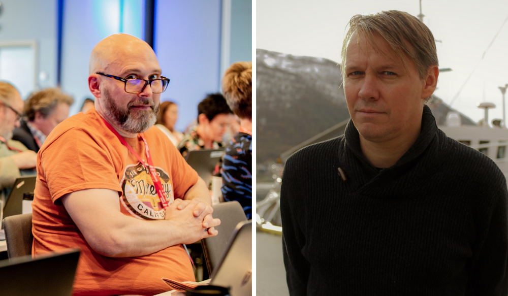 Klubbleder Christer Pedersen (til venstre) og sjefredaktør Stig Jakobsen i iTromsø ble ikke enige i årets lønnsforhandlinger.