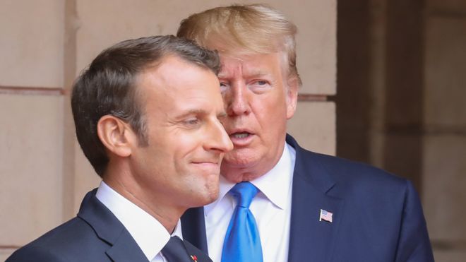 Emmanuel Macron og Donald Trump. Foto.