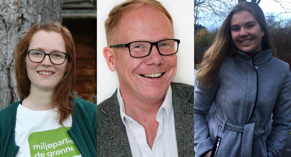 Journalistene Mari Rui Heiniger (fra venstre), Tore Aasheim og Synnøve Stølen er alle på lista til kommunevalget i Oppdal, samtidig som de er tilknyttet de to lokalavisene i bygda.