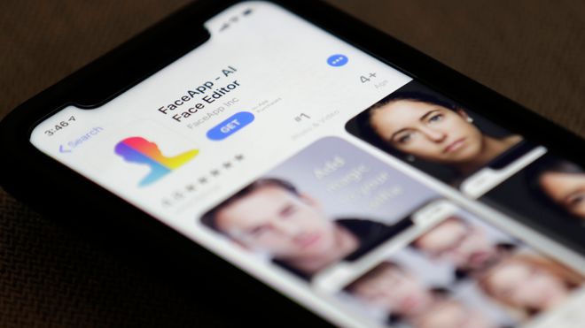 Faceapp på en Iphone onsdag 17. juli 2019 i New York.