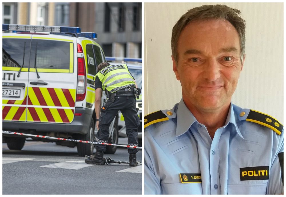 Politiets Kristian G. Johansen (til høyre) mener honoreringen av tipsbilder bidrar til uønskede situasjoner i deres møte med publikum på skadesteder.